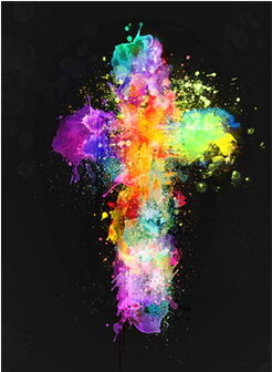 Diamond painting cross coloured 40x50cm