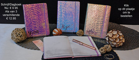 Schrijfdagboek iridescent set van 3