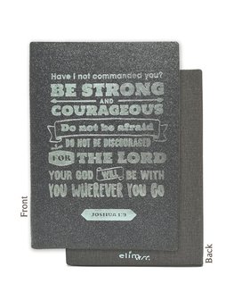 Lux lederen schrijfdagboek Be strong and courageous