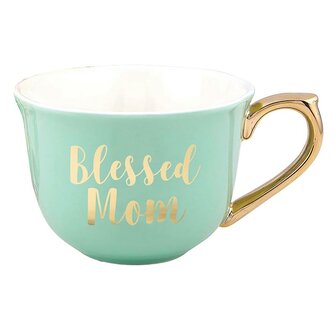 Teacup &amp; Saucer Set - Blessed Mom