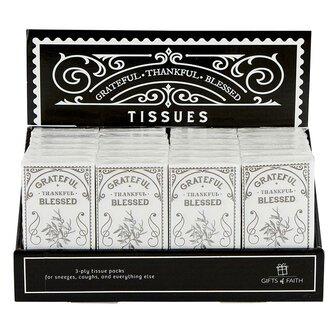 Tissues ( (setof4packs) Grateful Thankful Blessed 