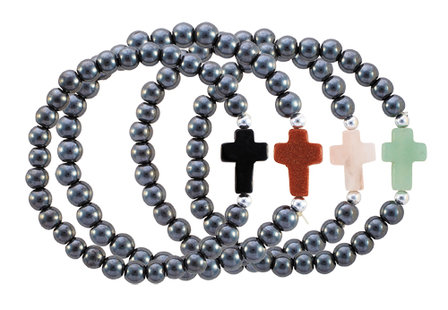 Hematite Cross Bracelets  (set4)