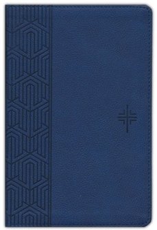 Blue, Leather Like NLT - Gift Bible