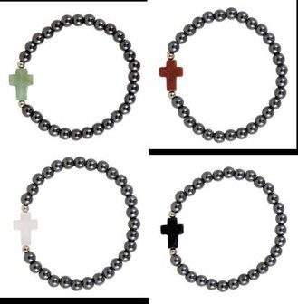 Hematite Cross Bracelets  (set4)