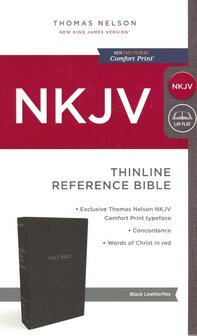 NKJV Thinline Reference Bible   Black, Leatherlook 