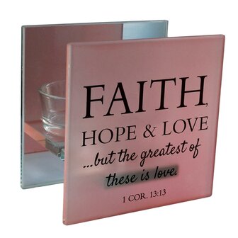 Tealight holder Faith Hope Love