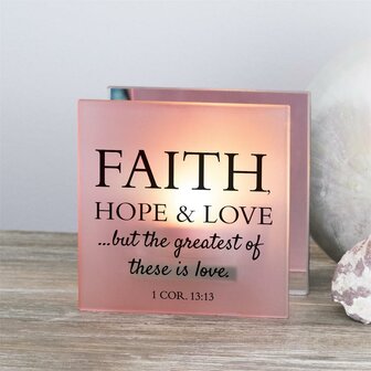 Tealight holder Faith Hope Love