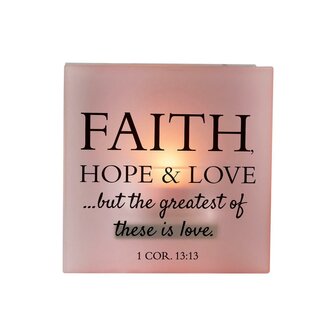 Tealight holder Faith Hope Love