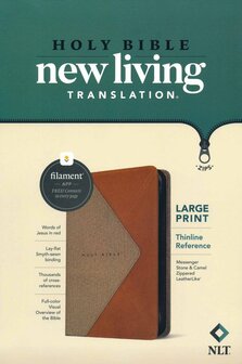 Brown, Leatherlike  NLT - LP Thinline Reference Zipper Bible