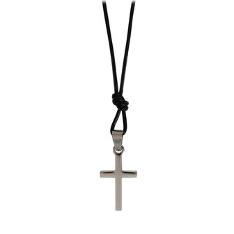 Necklace leather with cross
