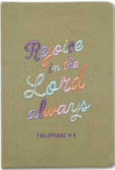 Schrijfdagboek geborduurd Rejoyce in the Lord