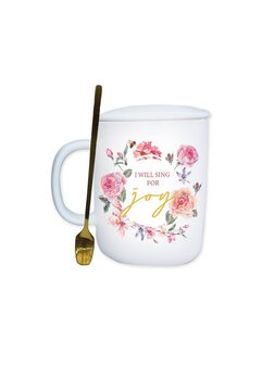 Mug cover and spoon  I will sing for joy