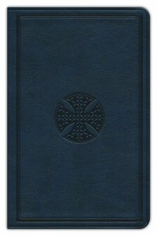 ESV Premium Gift Bible Navy Mosaic Cross Tutone