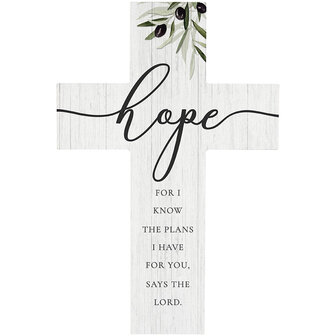 Wand kruis hout Hope