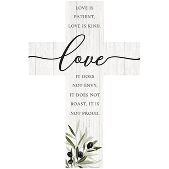 Wand kruis hout Love