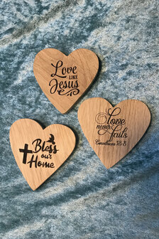 Fridgemagnet Wooden hearts 