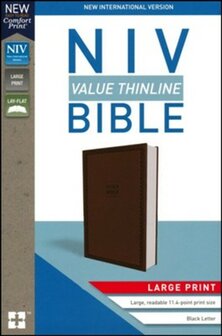 NIV - Value Thinline Bible Large Print Brown, Imitation Leather
