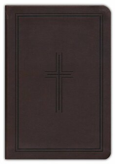 NLT - Premium Value Compact Bible, Filament Enabled Edition, Soft imitation leather, Dark Brown Framed Cross