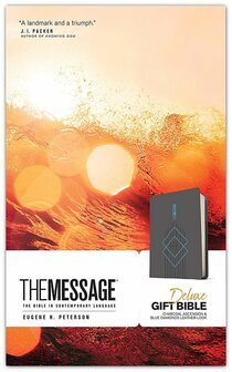  The Message -  Deluxe Gift Bible, LeatherLike, Charcoal Ascension and Blue Diamonds
