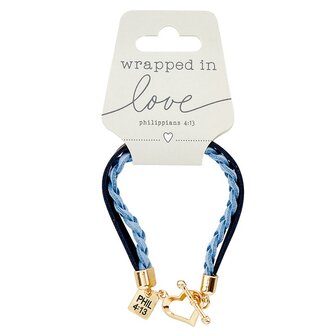Armband wrapped in love blauw
