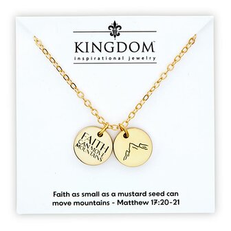 Ketting Faith can move goudkleur