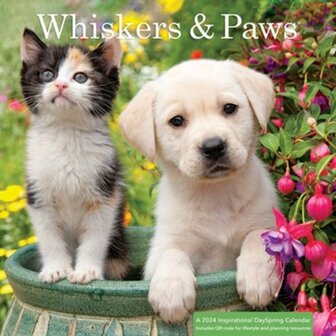Standard Wall Calendar  2024 - Whiskers &amp; Paws    