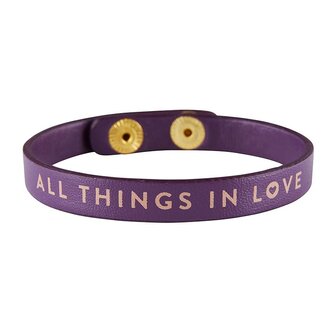 Lederarmband mit Druckknopf All things in love