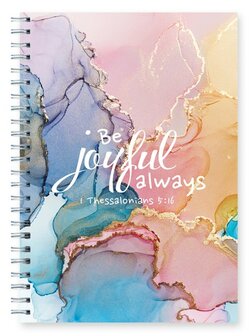 Drahtgebundenes Tagebuch Be joyful always    