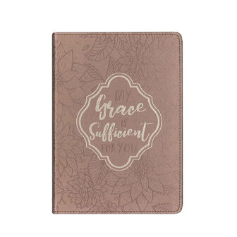 Lux lederen schrijfdagboek My grace is sufficient