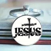  Sleutelhanger metaal/epoxy Jesus Way Truth Life       