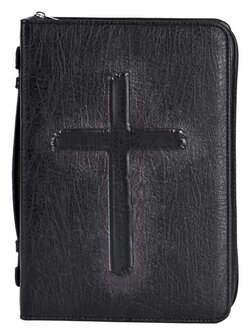 Bijbelhoes zwart x- large Vintage cross 