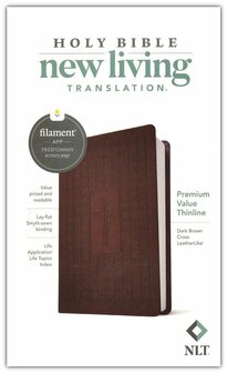 NLT Premium Value Thinline Bible, Filament-Enabled--soft leather-look, brown