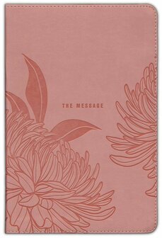  The Message Deluxe Gift Bible: The Bible in Contemporary Language, Large Print--soft leather-look, dusty pink floral