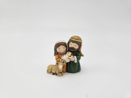 Kerst beeldje Heilige familie met ezel