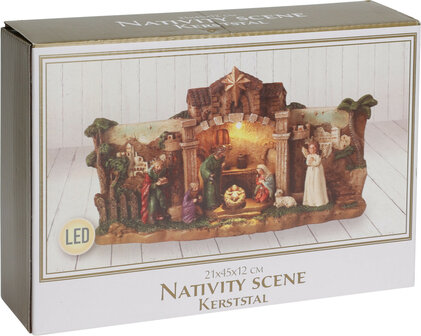 Kerststal met LED licht