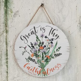 Wanddeco rond Great is Thy faithfulness