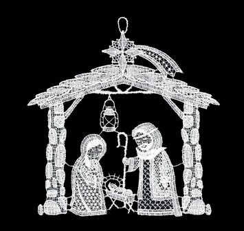 Kantklos ornament kerststal