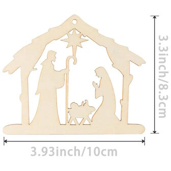 DIY Houten ornament Kerststal 