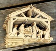 DIY houten kerststal ornament