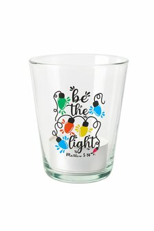 Sfeerlicht glas met groot waxinelicht
