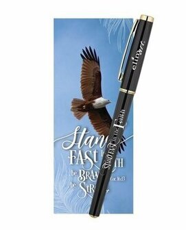 Gel pen met boekenlegger Stand fast in faith   