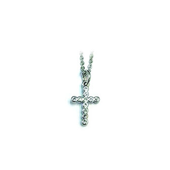 Hanger kruis kristal klein met ketting 