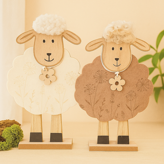 Deco schaap hout staand large