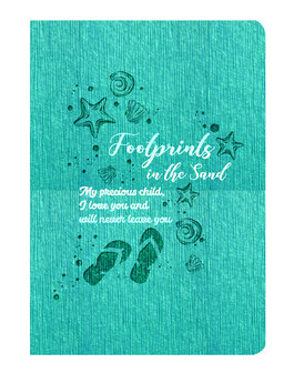 Lux lederen schrijfdagboek Footprints in the sand