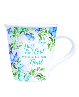 Becher floral Trust in the Lord        