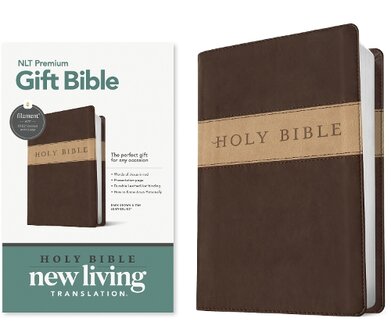 NLT Premium Gift Bible, Filament  - Brown Tan, Leatherlook