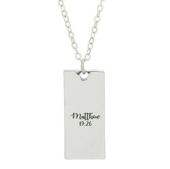 Hanger met ketting With God all things 