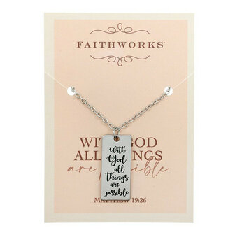 Hanger met ketting With God all things 