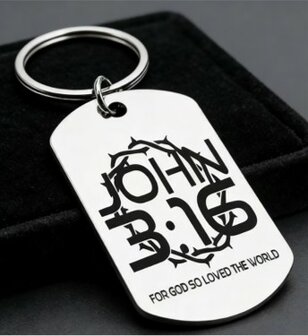 Sleutelhanger metaal John 3:16