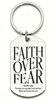 Sleutelhanger metaal Faith over fear